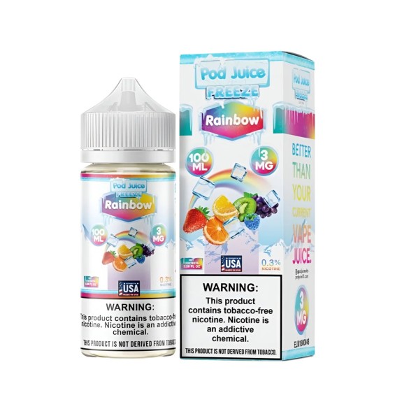 Pod Juice Freeze Rainbow E Likit 100ml 3mg Çilek Elma Karpuz Aromalı