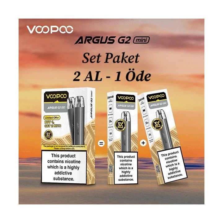 Voopoo Argus G2 Mini Set Paket 2 Al 1 Öde Gri Elektronik Sigara