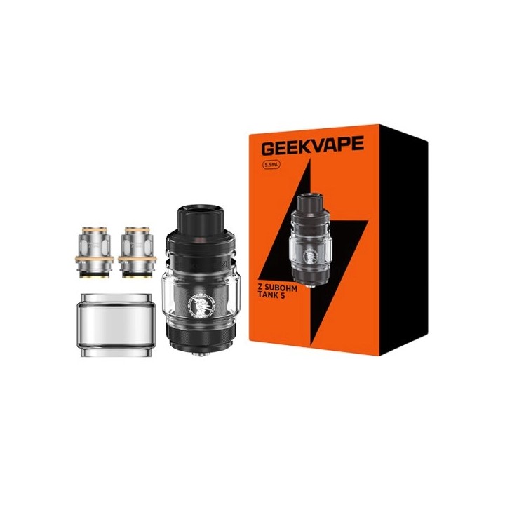 Geekvape Z SubOhm Atomizer Tank 5ml, yedek coiller ve cam tüp.