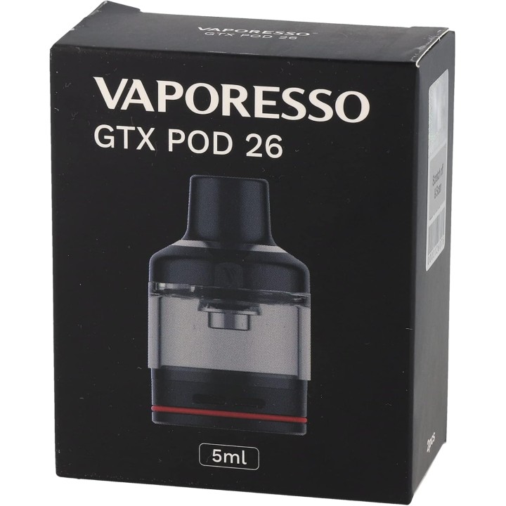Vaporesso GTX GO 80 Kartuş (Pod 26) 5ml siyah ambalajlı görselleri.